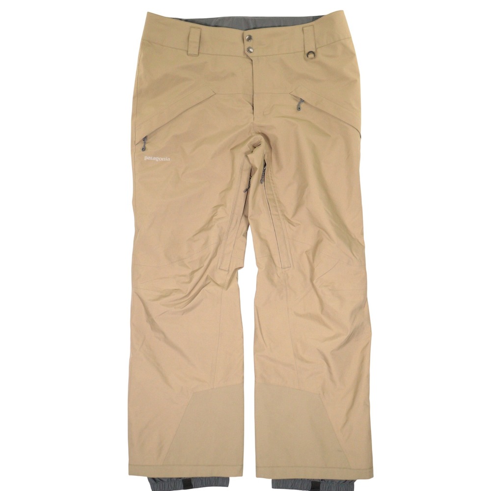 Patagonia Snowshot Ski Pants Waterproof Insulated Snowboarding Tan Men L - Picture 1 of 12